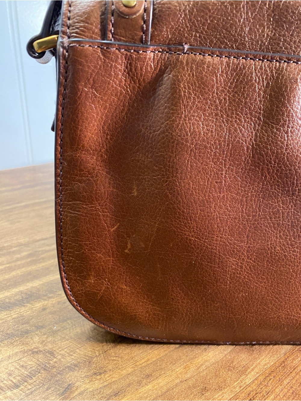 FOSSIL Women's Brown Leather Tassel Crossbody Bag | Western Bohemian Style - Picture 11 of 16